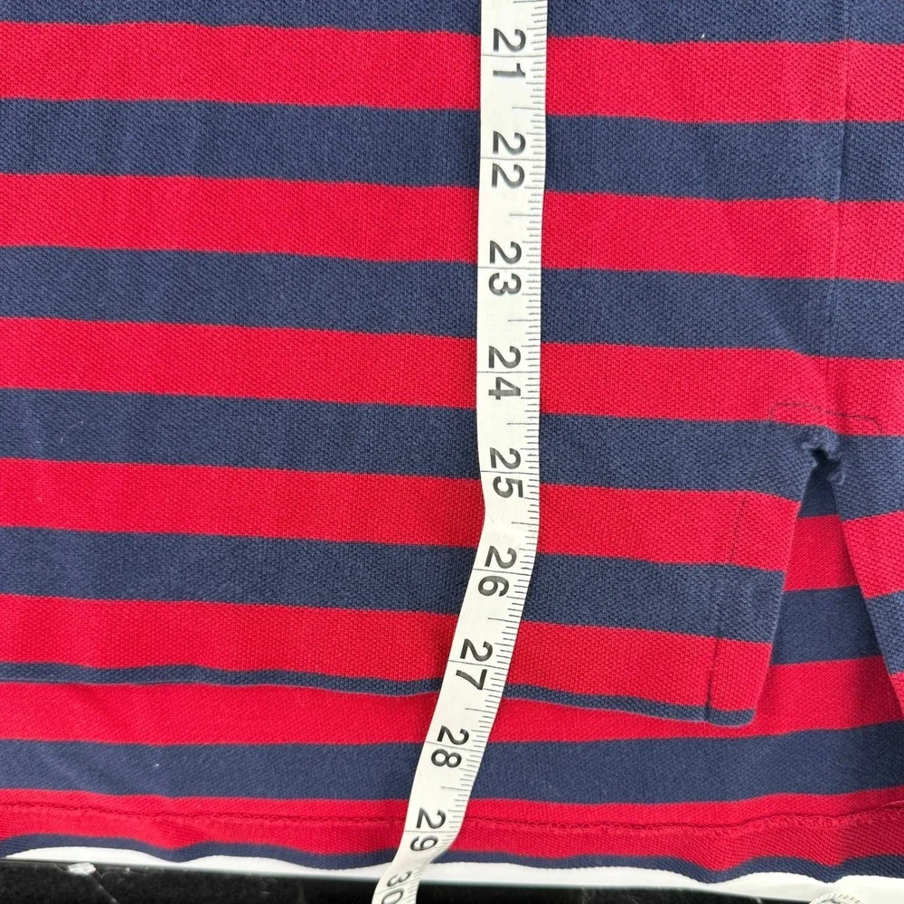 Polo Ralph Lauren Vintage XL Striped Polo Shirt Red Navy Blue Yellow Pony Logo